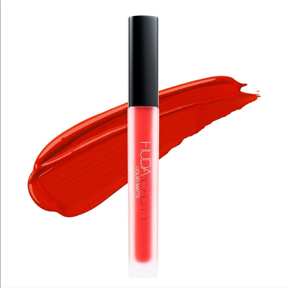 Huda Beauty Red Matte Liquid Lipstick.